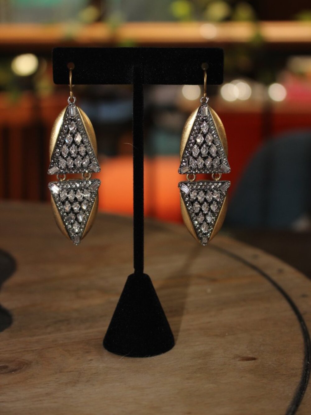 J Crew Crystal & Rhinestone Dangle Earrings Deco Styling